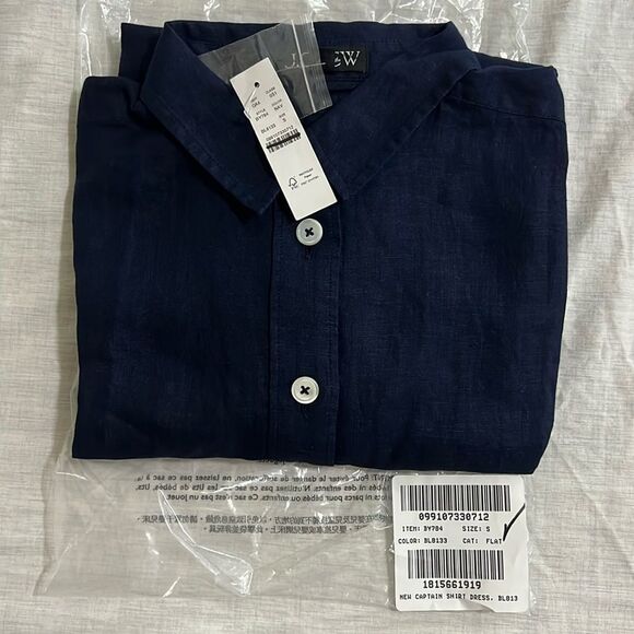 J. Crew Linen Shirt Dress Midi Relaxed-fit short-sleeve - Picture 4 of 11